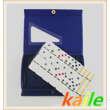 Double six colorful domino in PVC box